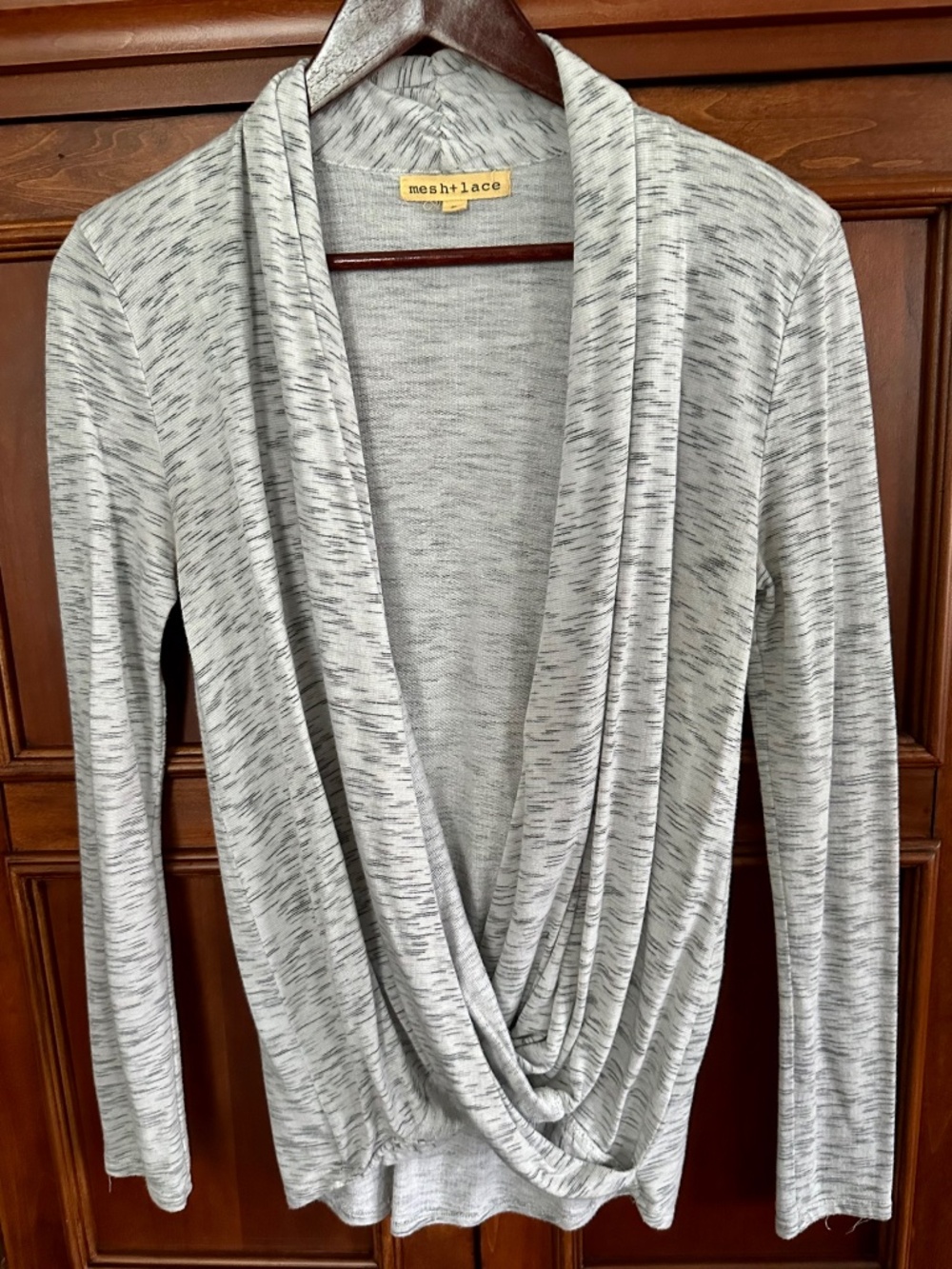 Mesh + Lace Women's Grey and Black Open Cardigan Size Small NWOT